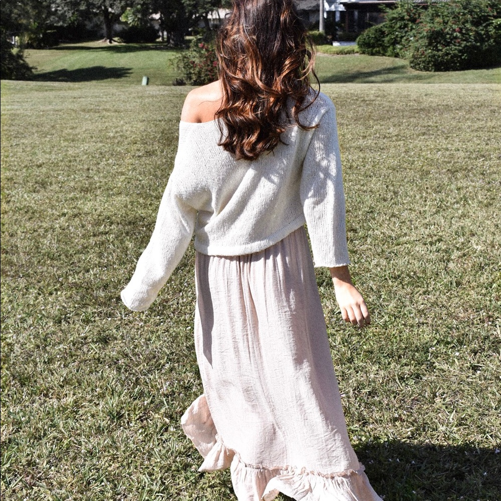 Hazel Blush Maxi Skirt with Bow - Picture 3 of 5